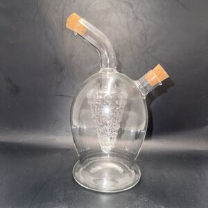 Vintage Glass Oil & Vinegar Bottle Grapes